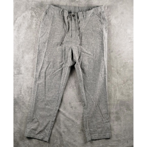Uniqlo Other - NWOT UNIQLO Chino Pants Men's XL Gray Linen Blend Chambray Flat Front